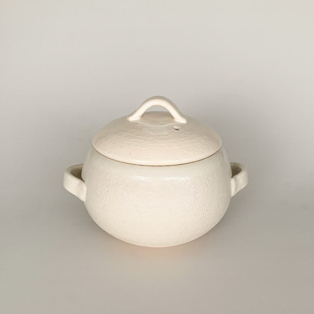 ごはん鍋 3合 萬古焼 日本製 アイボリー ご飯釜 ご飯鍋 | みのさらら