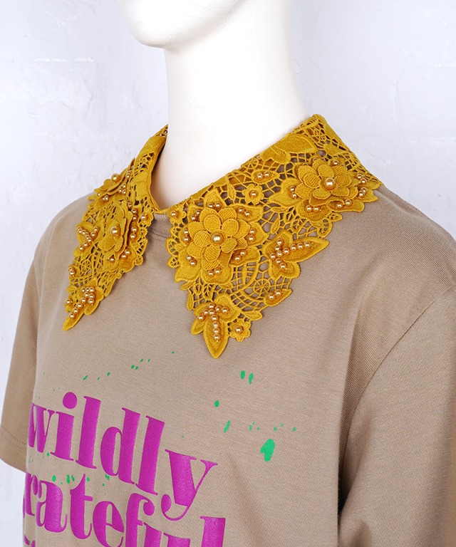 【直営限定ITEM】パール×フラワーレースフェイクカラー (YELLOW)　CQ-48506H