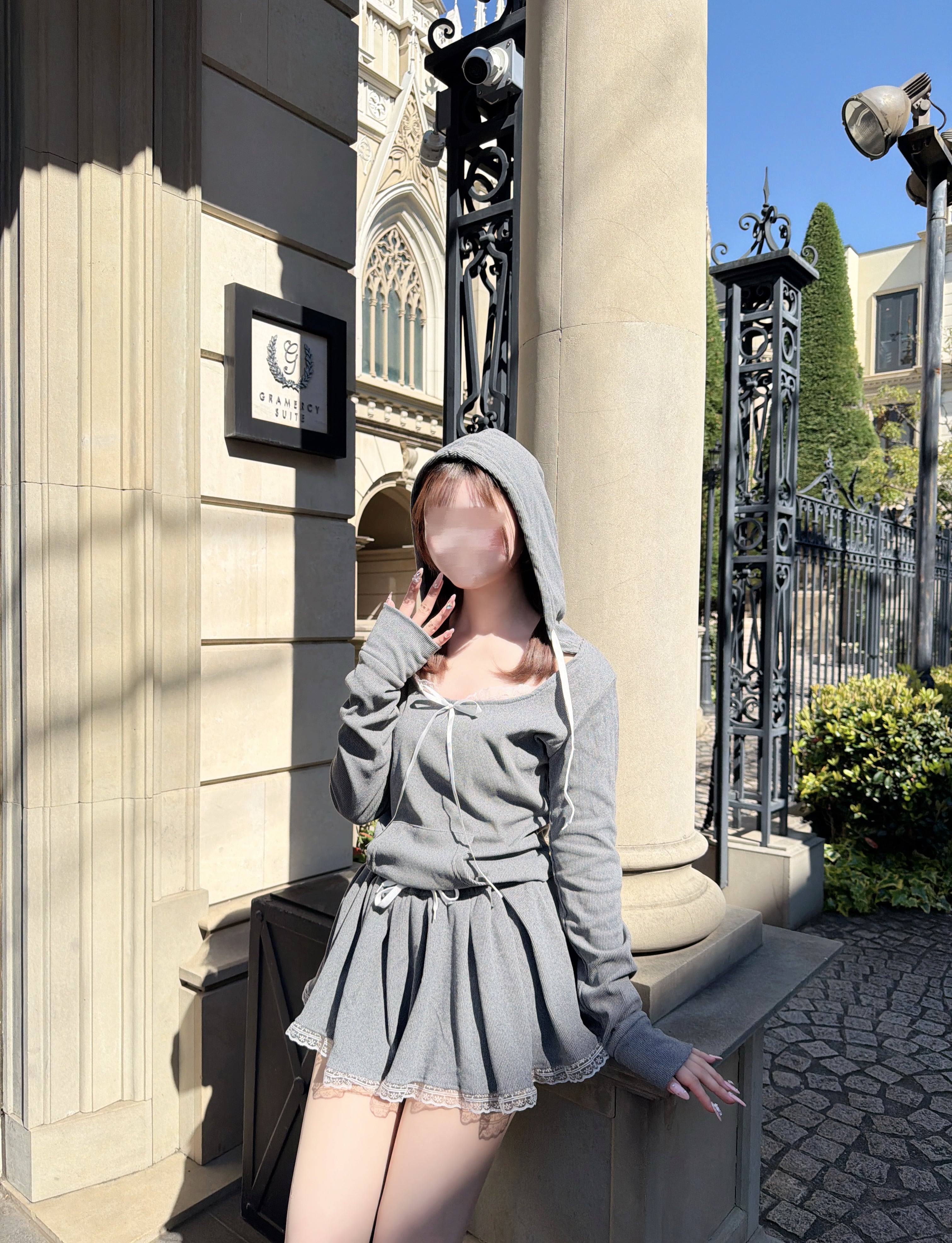lace hoodie set up
