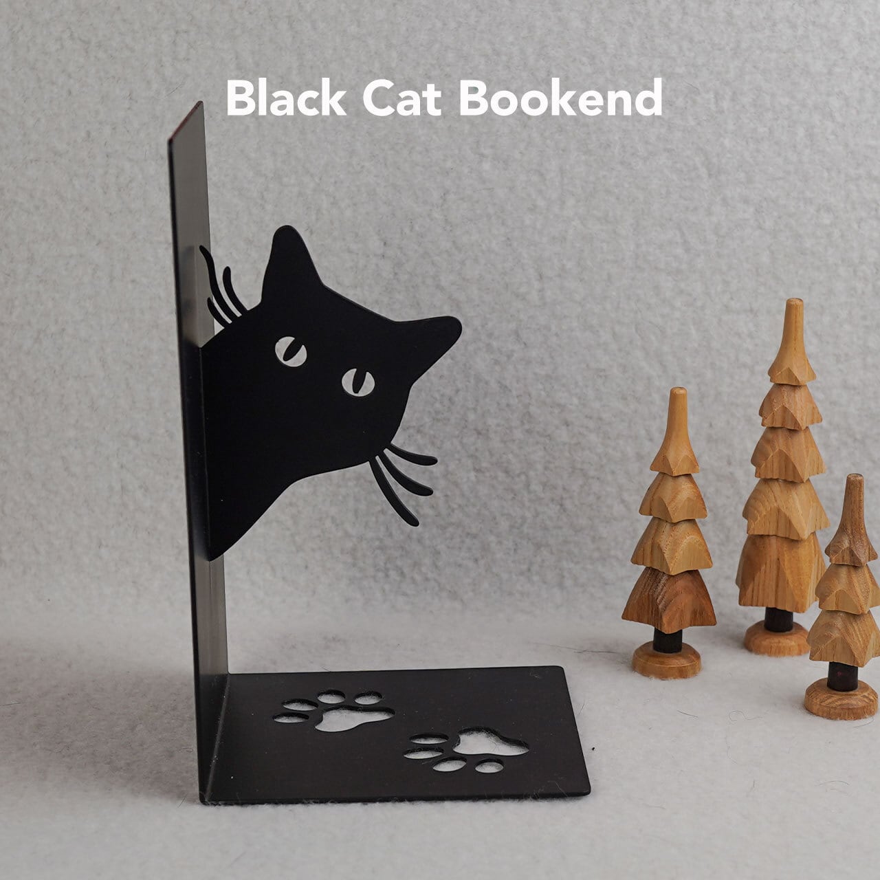 Xmas Marché】黒猫のブックエンド【12/13以降の発送となります