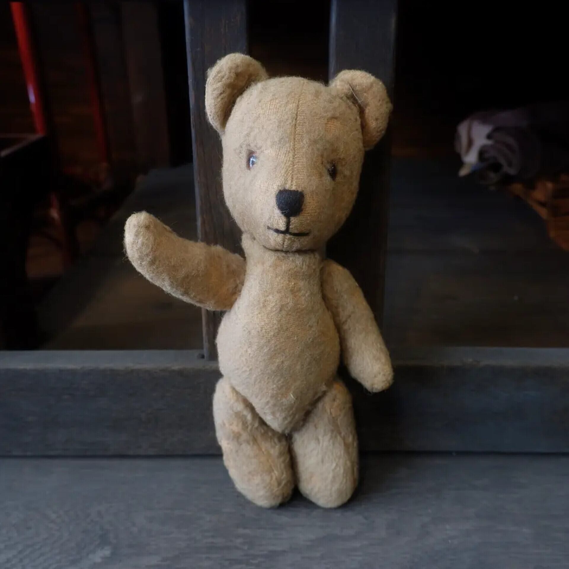 40～50's ヴィンテージ 片目のテディベア ゴールドモヘア アンティーク 40～50's ヴィンテージ 片目のテディベア ゴールドモヘア アンティーク