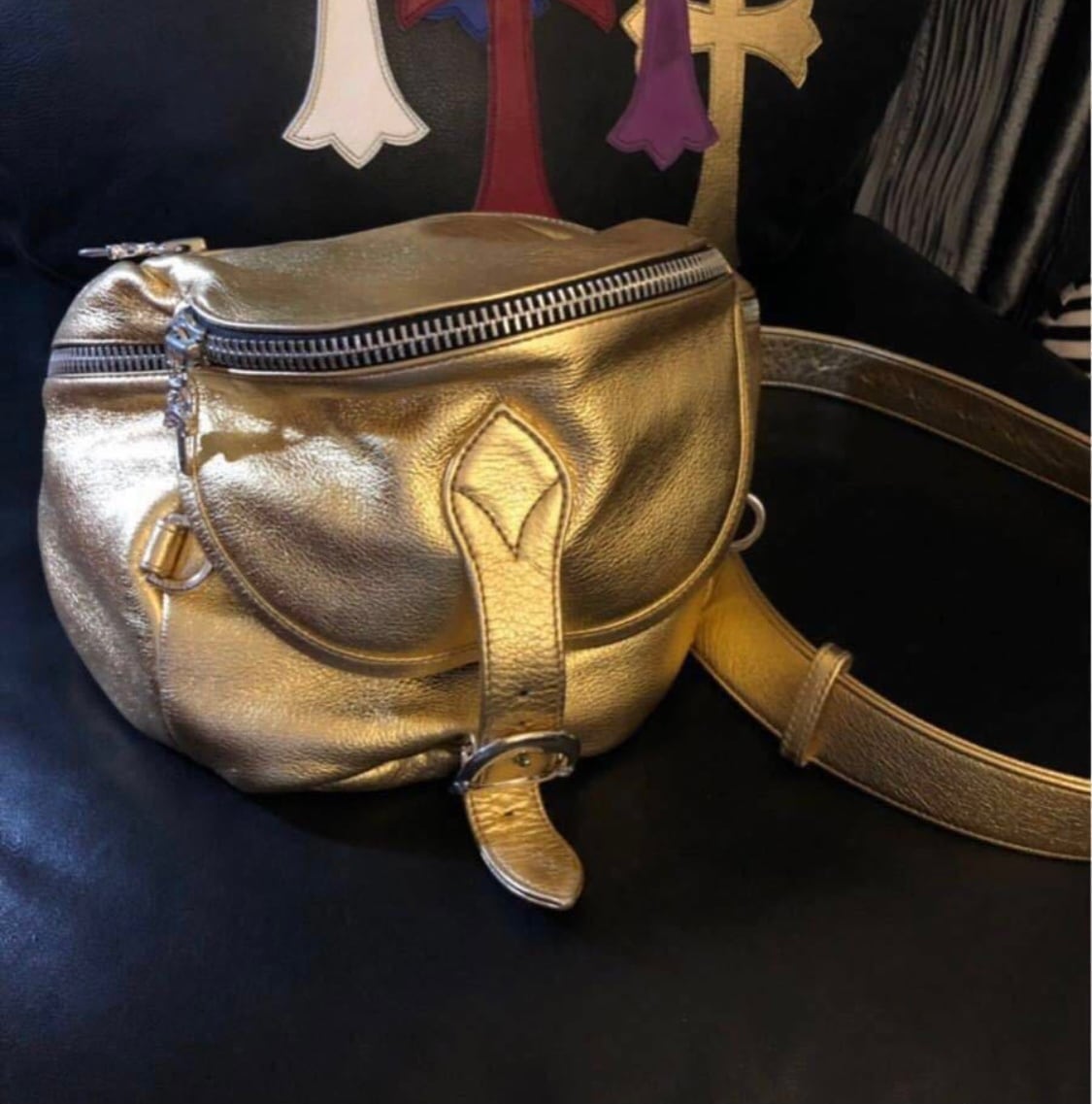 CHROME HEARTS クロムハーツ SNAT PACK スナットパック レザーバッグ ゴールド