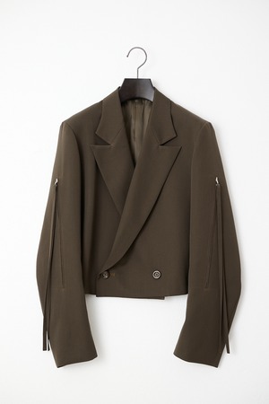 ZIPショートJKT / ペーパー加工ウールギャバジン / U754-J04-100 