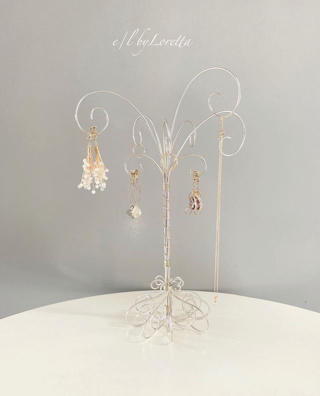 Wire art tree Accessory stand(Pearl silver)