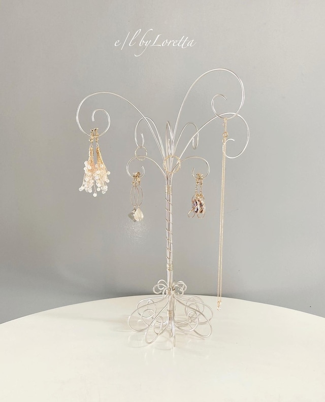 Wire art tree Accessory stand(Pearl silver)