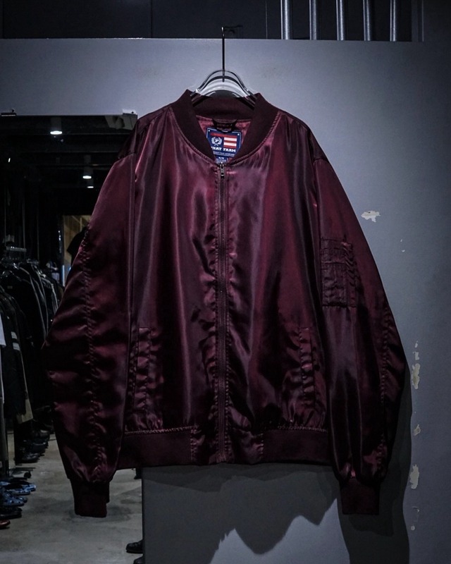 【add (C) vintage】“PHAT FARM” Beautiful Bordeaux Color MA-1 Type Jacket