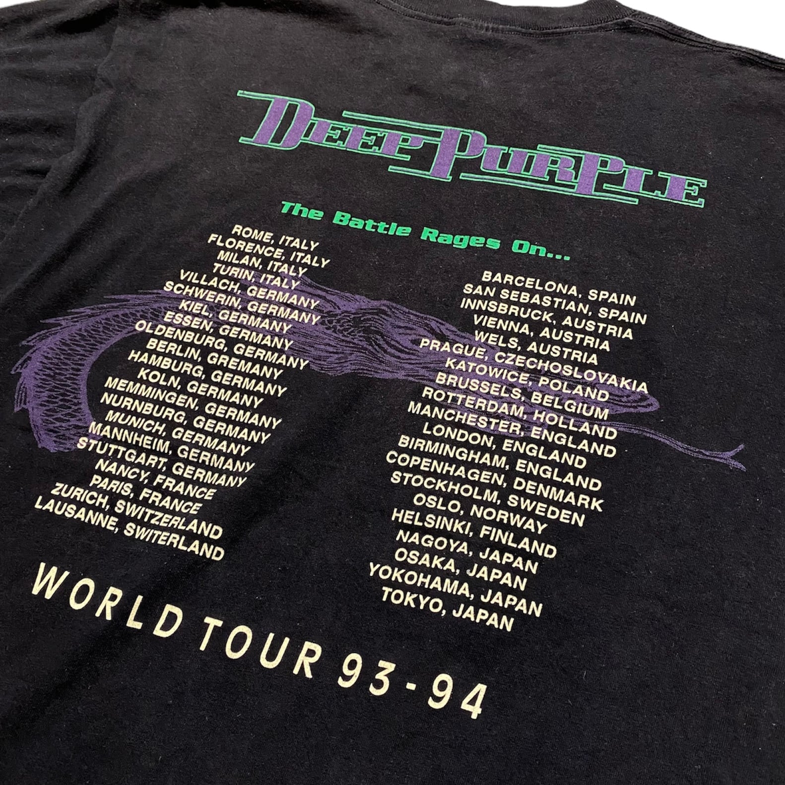 【vintage】90s Deep Purple バンド　Tシャツ　バンT 黒