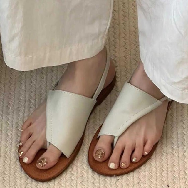Asymmetric thong slingback sandals 2 colors　V3061