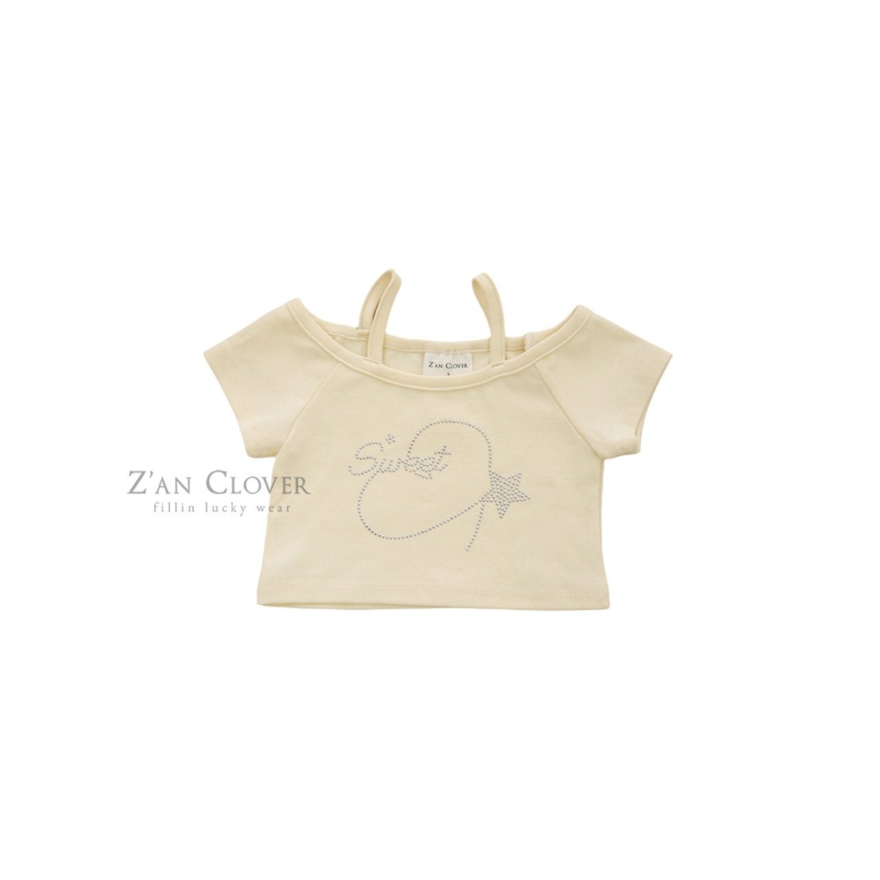 [Z’AN CLOVER] Hotfix Star Crop Tee / [지안클로버] 핫픽스스타크롭티