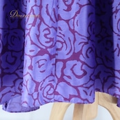 フラダンス 衣装 ワンピース ドレス メネフネプランテーション パープル系 MENEHUNE PLANTETION ベロア ハイネック ノースリーブ ワントーン 異素材 かわいい 華やか 鮮やか 上品 きれい ハワイアン アロハ フラ ダンス レッスン 練習