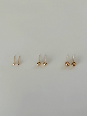 6mm round earring ( gold )