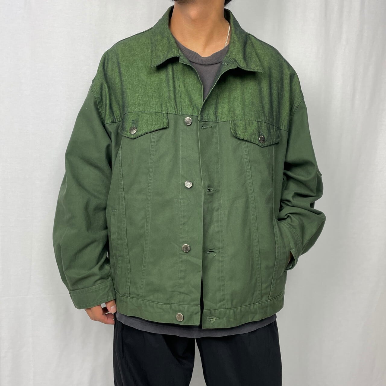 90年代 ユーロ フランス OD FLERS コットン×ポリツイル トラッカー