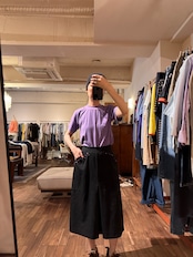 【刺繍リメイク】 パープル刺繍Tシャツ