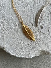Feather Pendant Gold