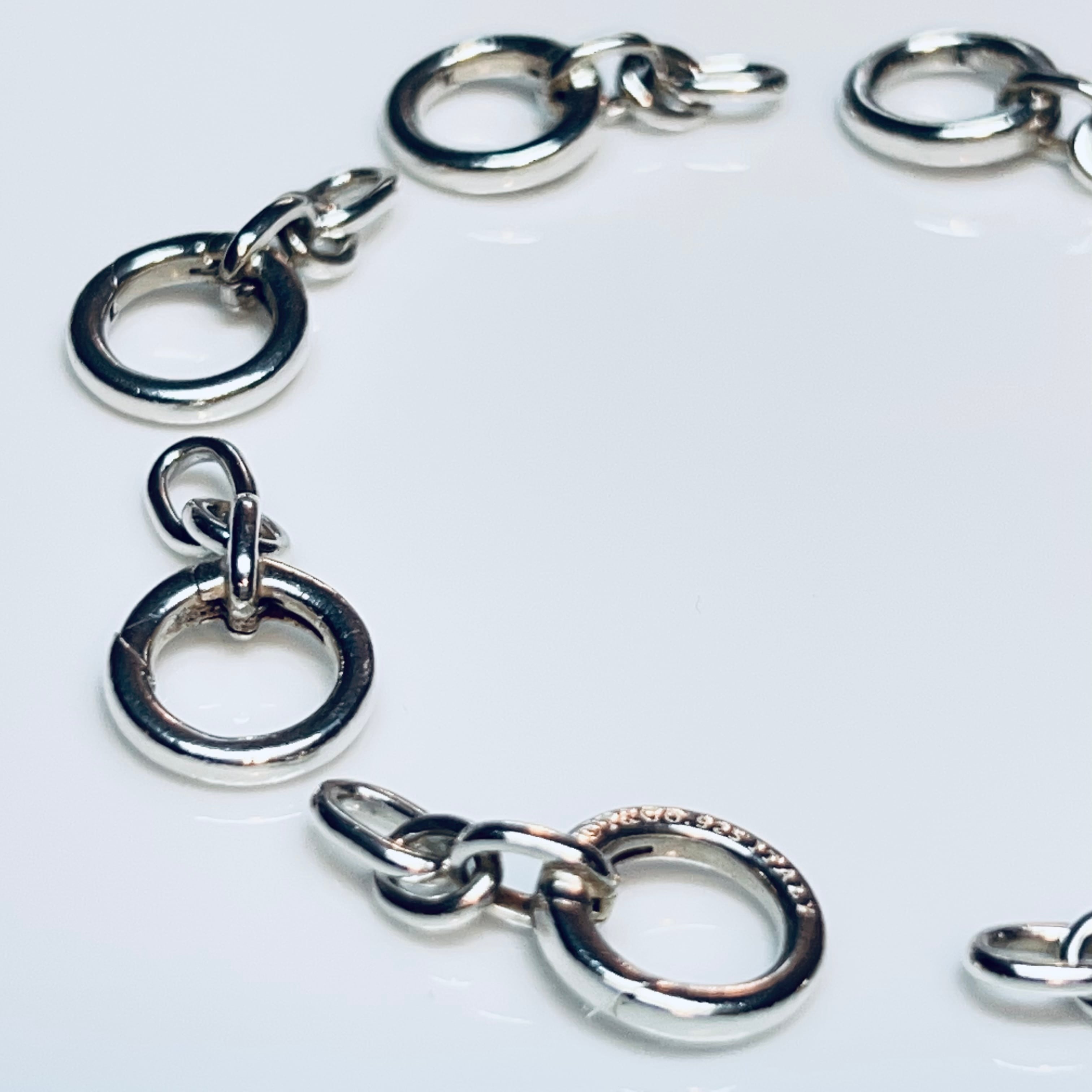 OLD TIFFANY & CO. Round Clasp Link Bracelet Sterling Silver OLD TIFFANY & CO. Round Clasp Link Bracelet Sterling Silver