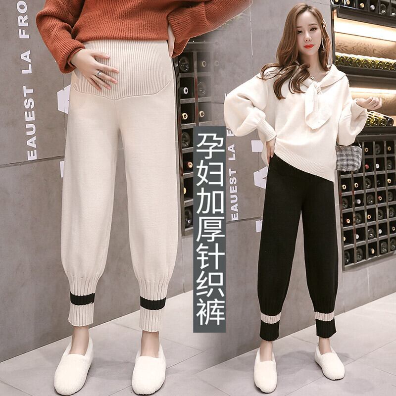 【新作】【送料無料】 マタニティウェア2020秋冬オールマッチニットルーズワイドレッグアウターウェアファッショナブルなハーレムウエストバンド妊娠中のベリーリフトパンツ-アリババ オータム 秋物 ウィンター 冬物 expec220349749494