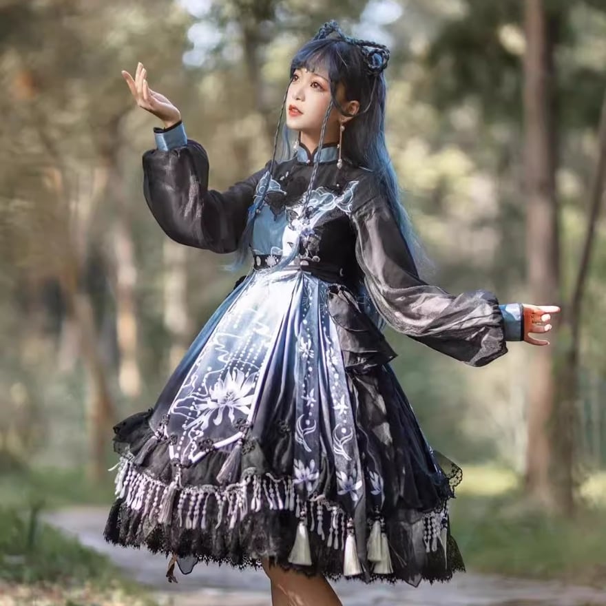 サブカル 服 地雷系 通販 チャイナ風 ワンピース チャイナドレス 闇