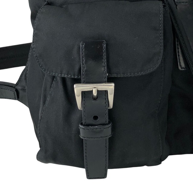 PRADA プラダ バックパック ブラック トライアングルロゴ ナイロン ダブルポケット リュック vintage ヴィンテージ オールド vjpnrf