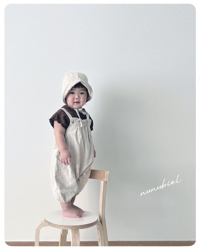 【予約商品】2025夏新作 nunubiel  ヌヌビエル ヘリターロンパース＆ ボンネットセット　【baby】