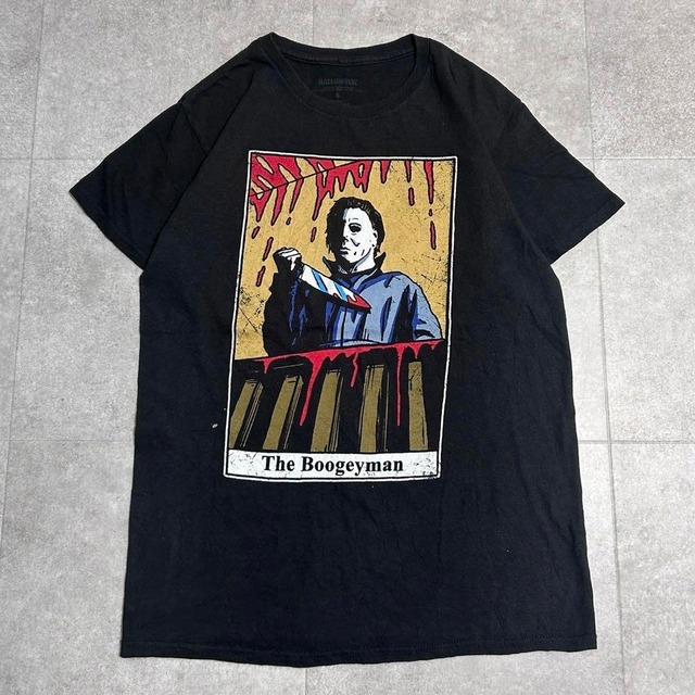 映画　ハロウィーン　マイケルマイヤーズ　ムービー　Tシャツ 半袖　ブラック　S