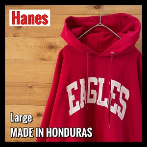 【Hanes】EAGLES ロゴ プリント スウェットパーカーフーディ プルオーバー Lサイズ US古着