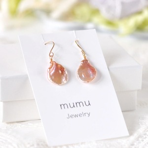 14kgf/ピーチピンク ペタルフラワーピアス～