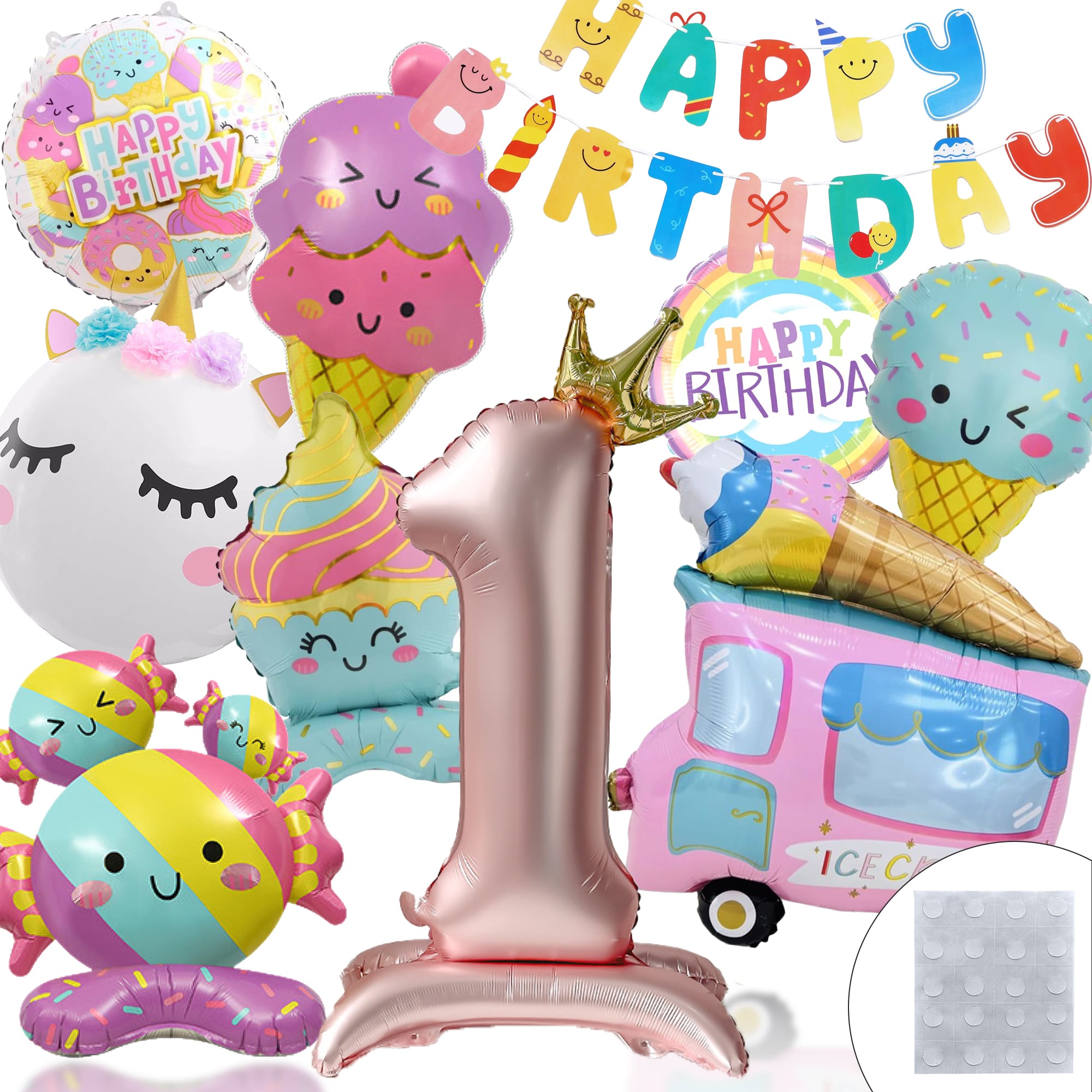 バースデーバルーン♥ユニコーン 飾り付けセット　レインボー　デコレーション ユニコーンバルーン ユニコーン誕生日パーティーデコレーション 女の子