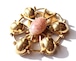 30s vintage gold pink oval clip