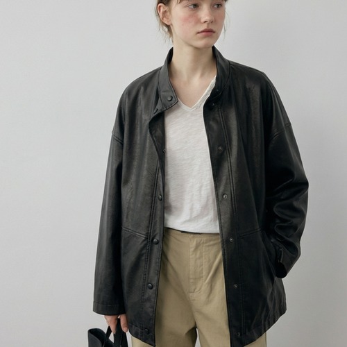 Oversized  Leather Jacket  T4267
