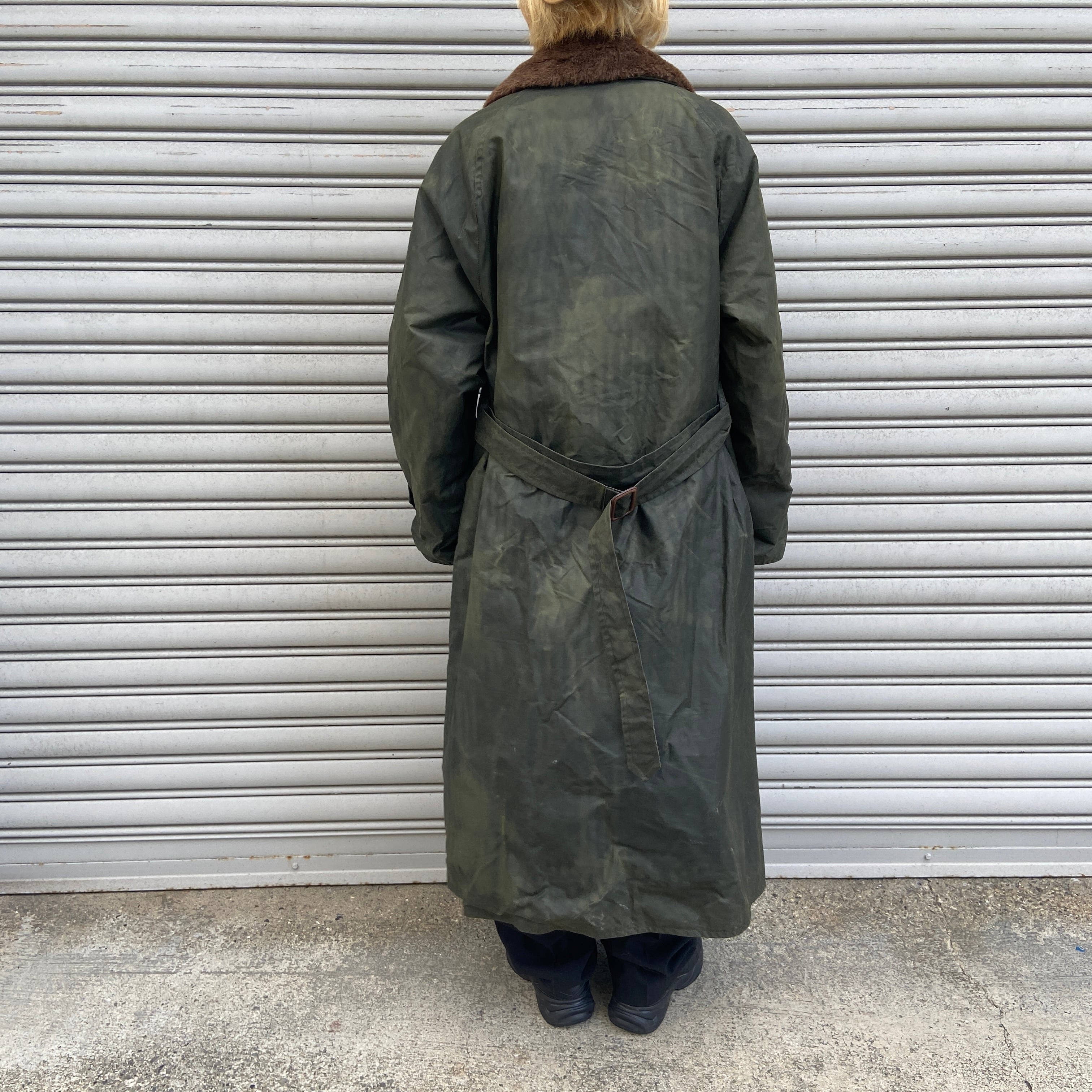 送料無料』希少 レア 90s RalphLauren オイルドクロストレンチコート M