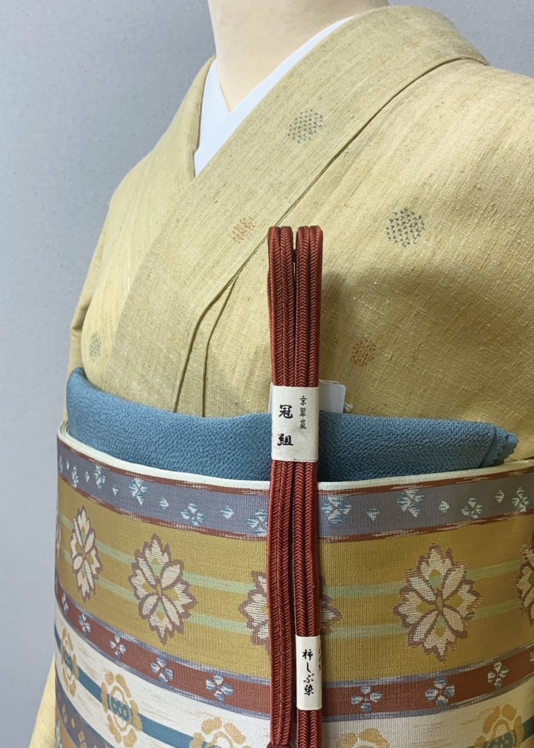 (袷)芥子地水玉文いざり機　LUKGHAB-027