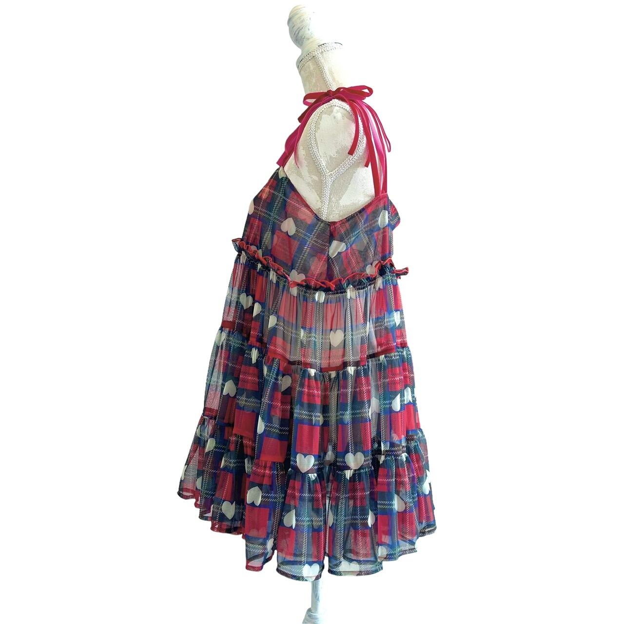 Heihei シースルーキャミソール　ハート heihei チェックシースルーキャミソールHeart