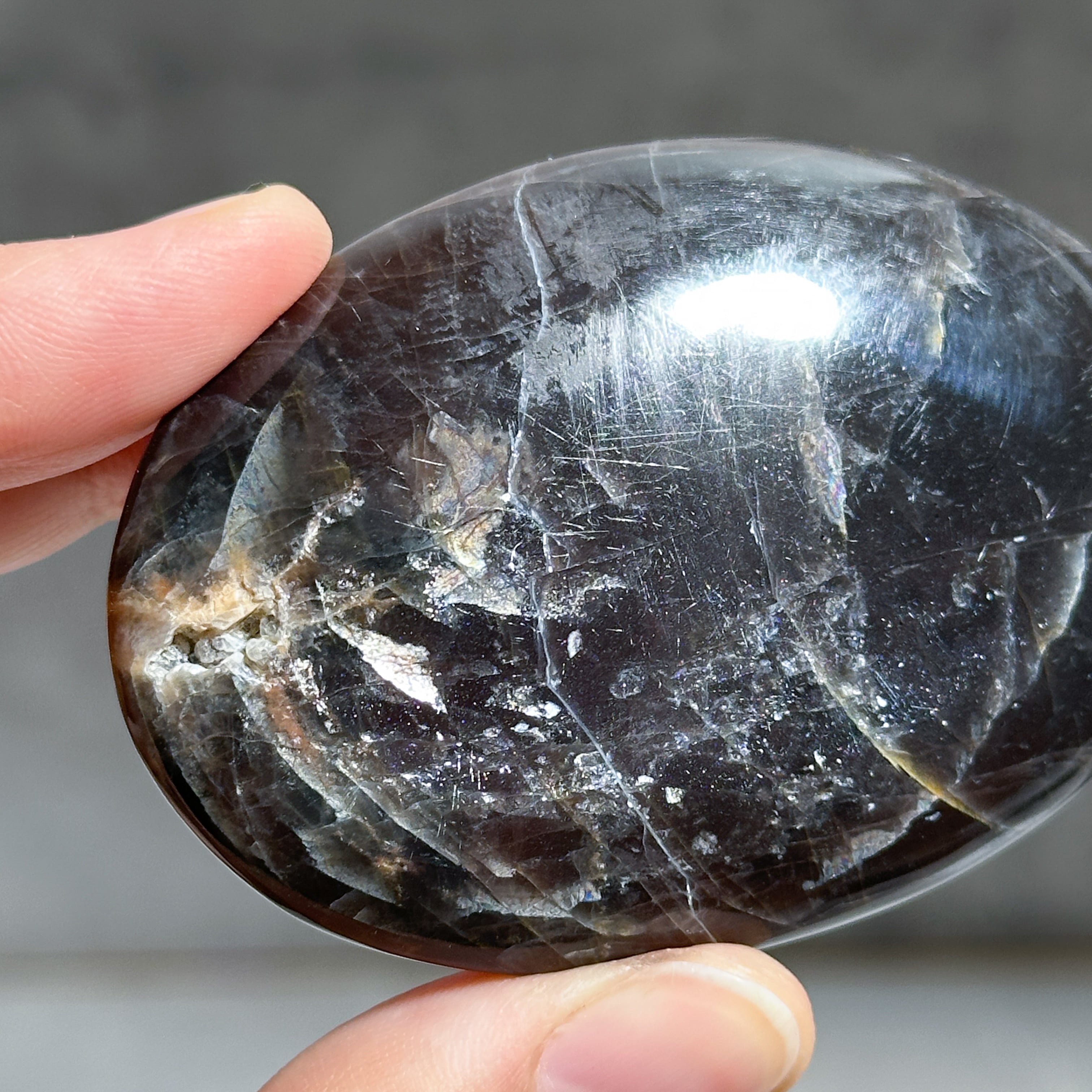 ブラックムーンストーン パームストーン23◇ Black Moonstone ◇天然石