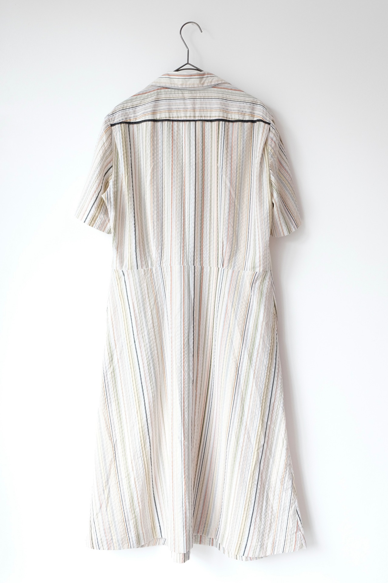 70's seersucker multi stripe dress