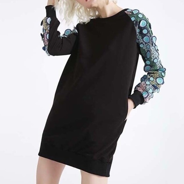 【TR1193】Dot Sleeve All-in-one Dress