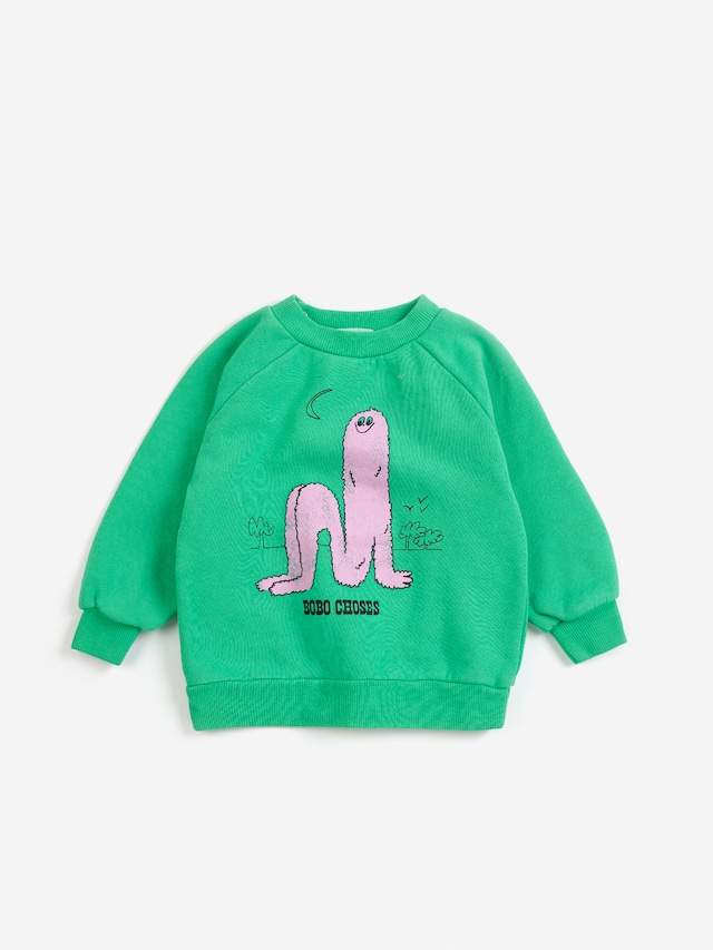 〈 BOBO CHOSES 26AW 〉〈 BABY 〉 Long Pinky Puff sweatshirt / GREEN