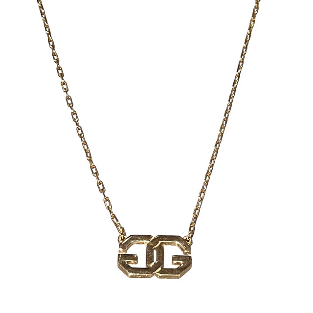 vintage GIVENCHIY " GG " pendant metal choker necklace