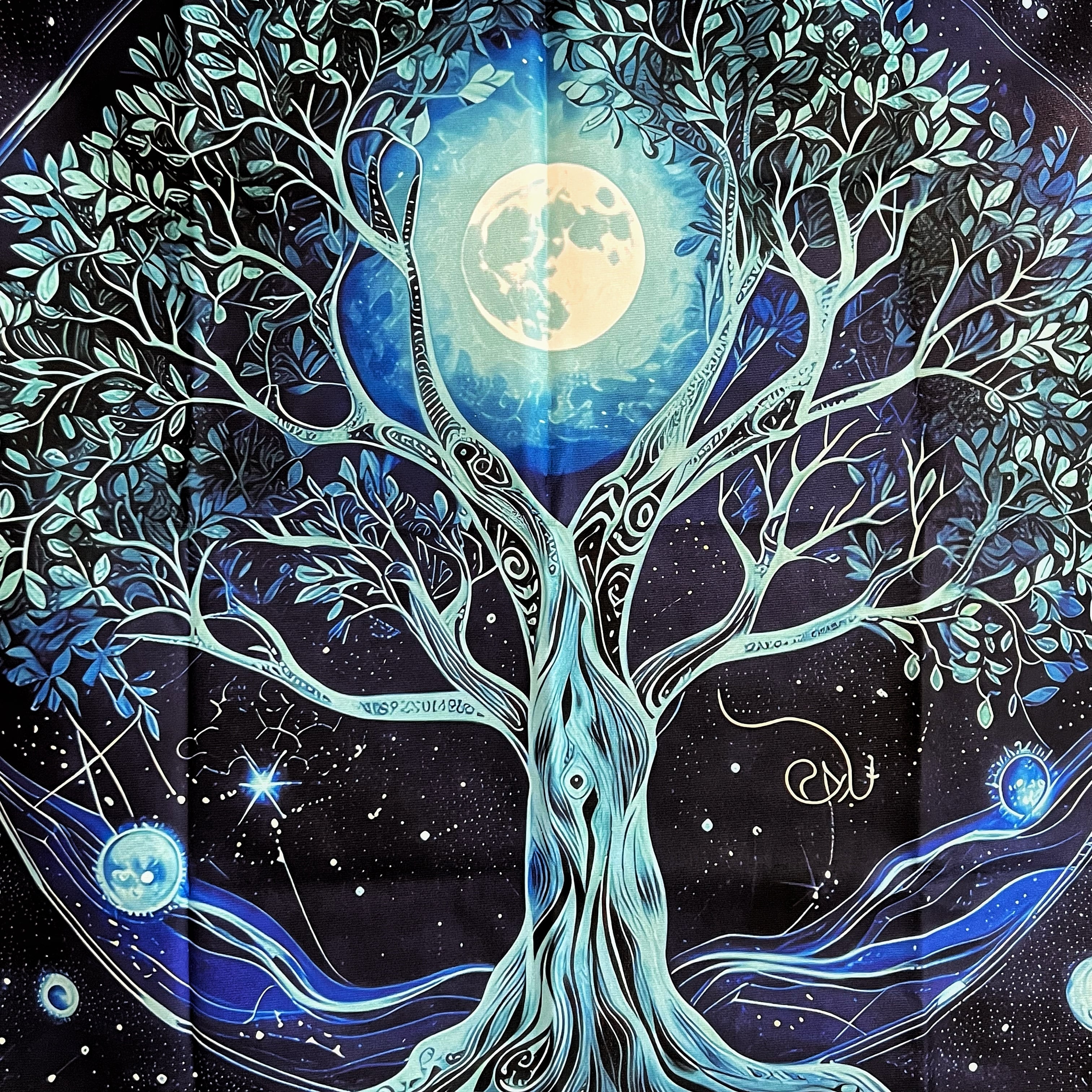 生命の樹 タロットクロス ブルームーン 幻想的 タペストリー テーブル