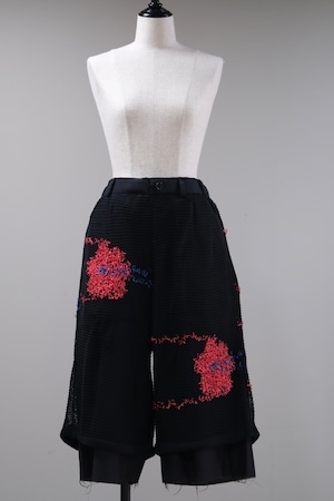 【kota gushiken】Washi Flower Shorts - black -