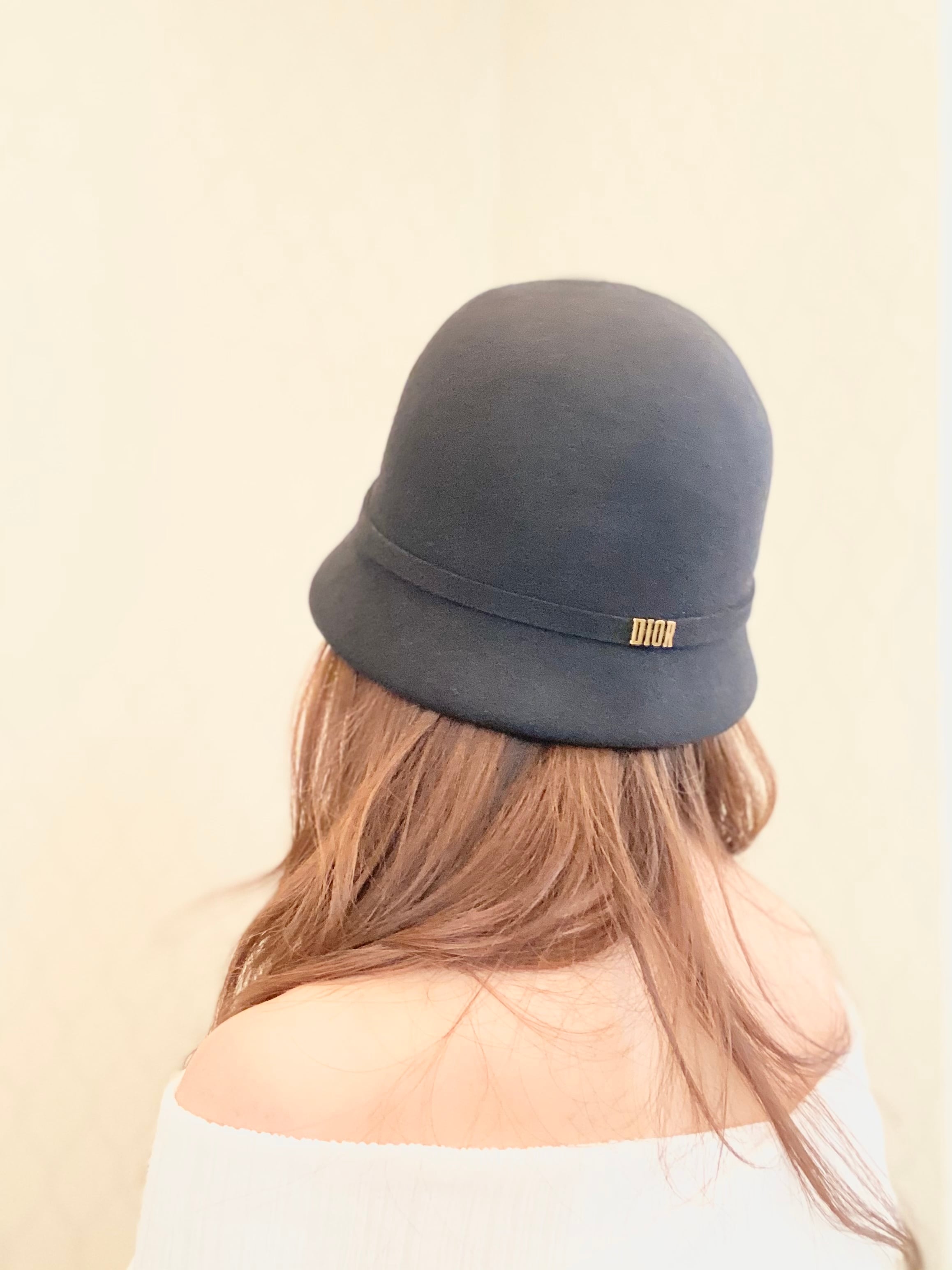 Christian Dior フェルト ベレー帽 ブラック キャスケット 帽子-