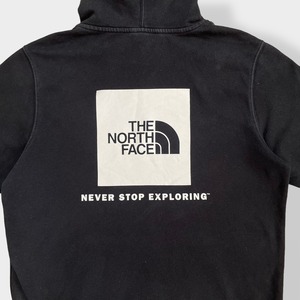 【THE NORTH FACE】ボックスロゴ ワンポイント バックロゴ プリント パーカー プルオーバー スウェット フーディー hoodie アウトドア M 黒 us古着