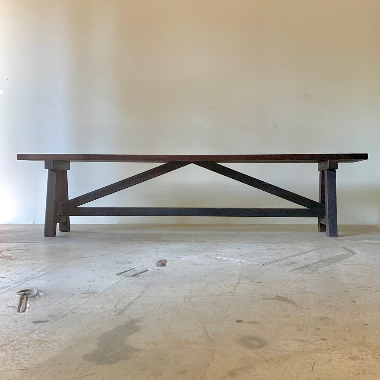 587　木のベンチ　古家具　0589