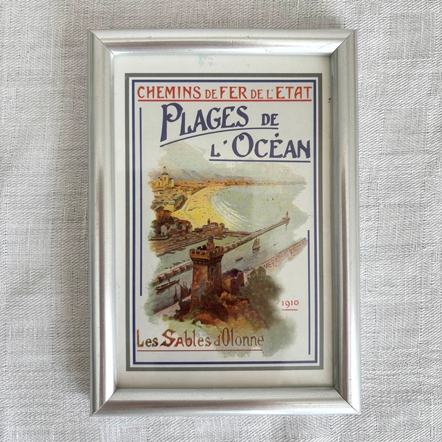 ポストカード　フレーム入り　旅行宣伝ポスター　フランス国鉄の旅　海岸 フランスの旅 12otcp22-2