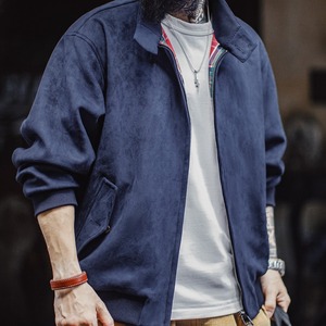 【UNISEX】Retro Suede Harrington Jacket / ユニセックス レトロ スエード ハリントン ジャケット