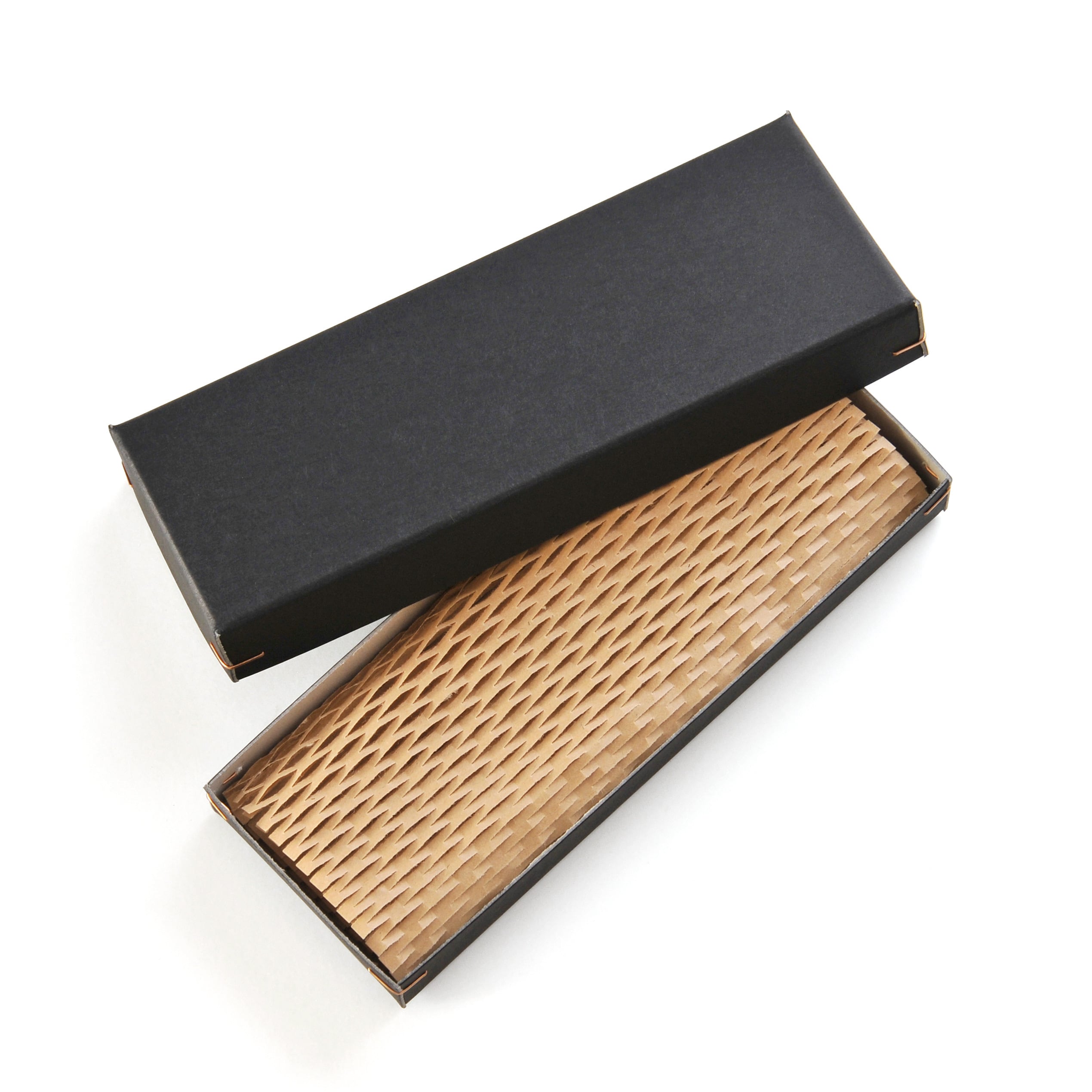 【クリックポスト発送】角留め箱 ギフトボックス ロング 黒 62×162×22㎜ 1個 緩衝材付 日本製 B113