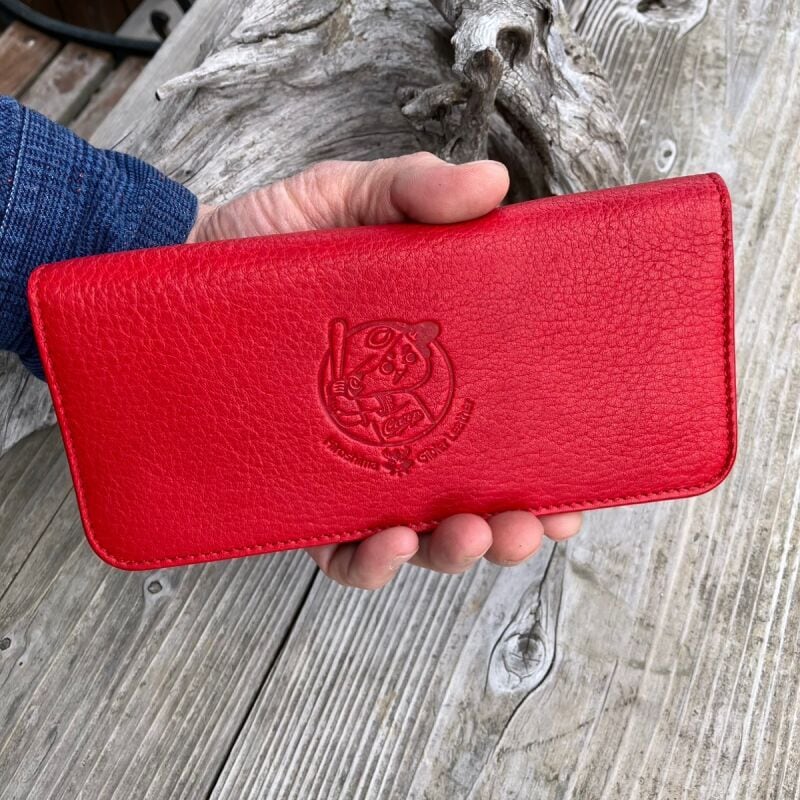 広島ジビエレザー×カープ】長財布｜東広島産鹿革使用｜柔らかく使い