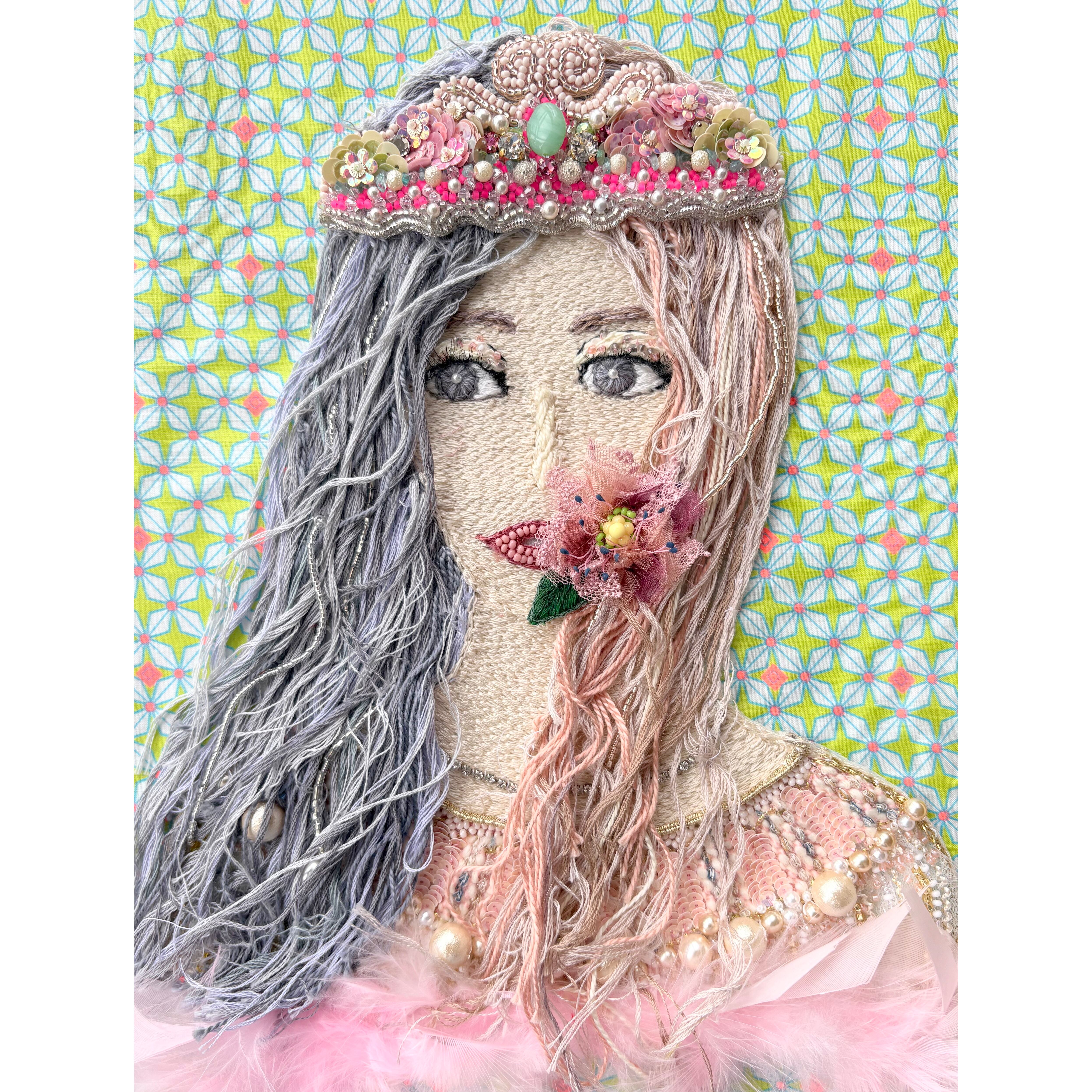 ビーズ刺繍アート（額装） Framed Bead Embroidery Art ｜ 