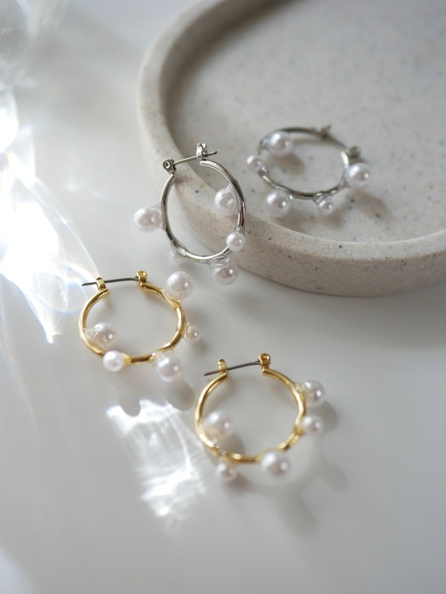 tubutubu-pearl hoop pierce