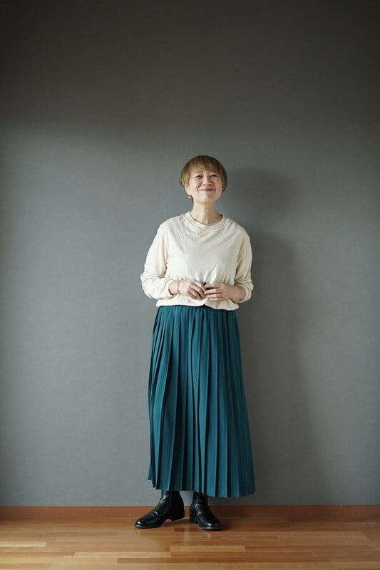 スイングプリーツスカート(ピーコック)