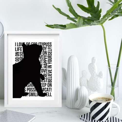 SILHOUETTE Art poster#CAT (A4)